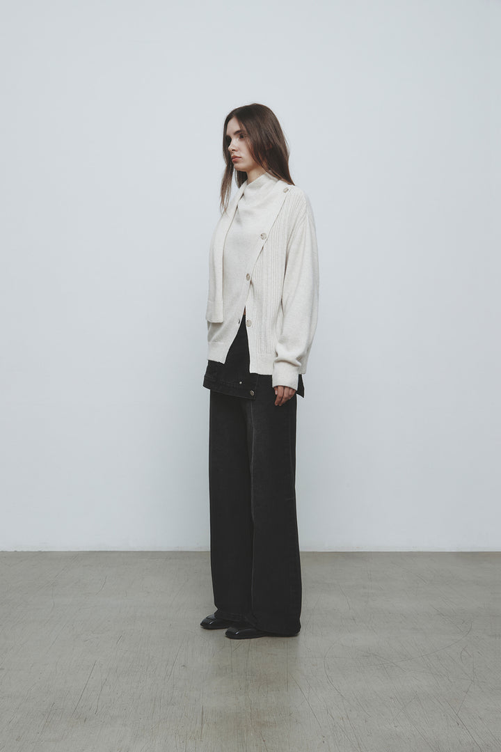 KIMMATIN Muffler Cardigan Light — Beige