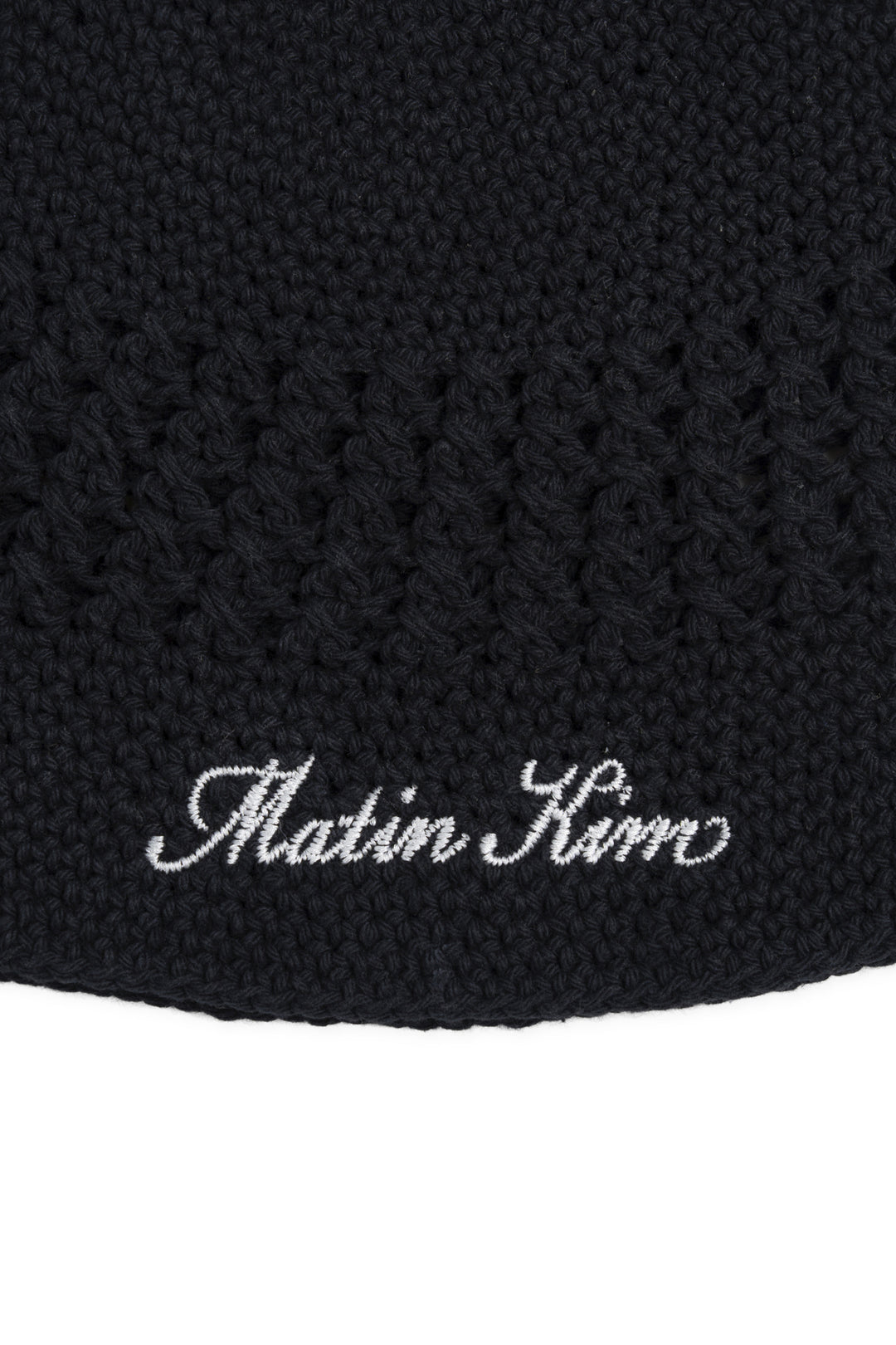 Matin Kim Crochet Cotton Bucket Hat — Black