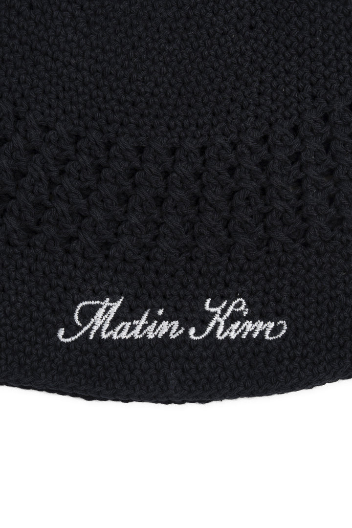 Matin Kim Crochet Cotton Bucket Hat — Black