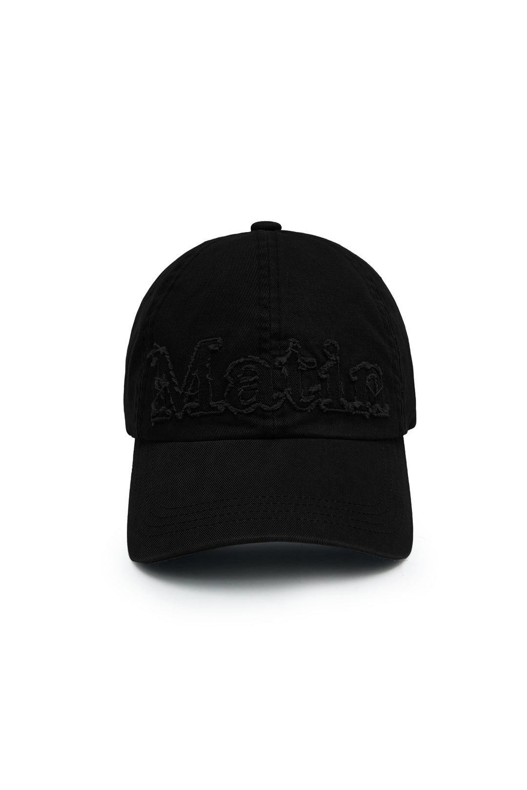 ROUGH CUT APPLIQUE BALL CAP — Black