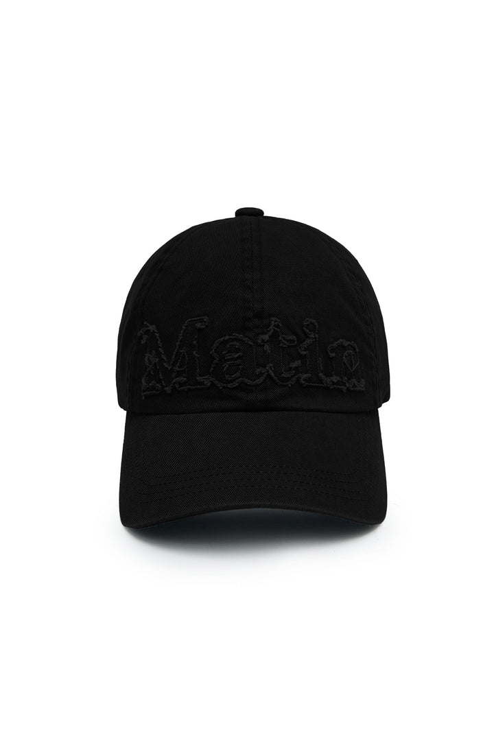 ROUGH CUT APPLIQUE BALL CAP — Black