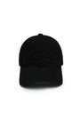 ROUGH CUT APPLIQUE BALL CAP — Black