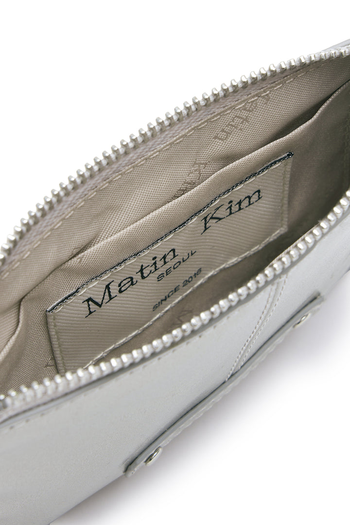 Matin Kim Rivet Point Mini Coin Wallet — Silver