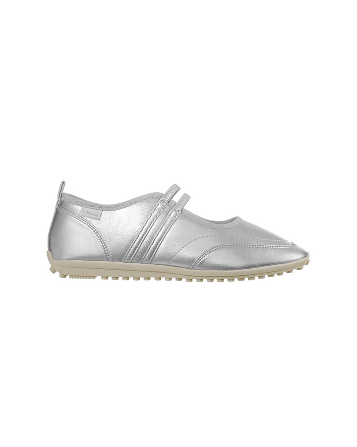 Stand Oil Strap Mary Jane Sneaker — Silver