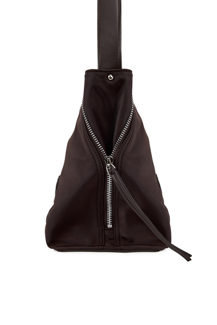 Matin Kim Side Zipper Fabric Shoulder Bag — Brown