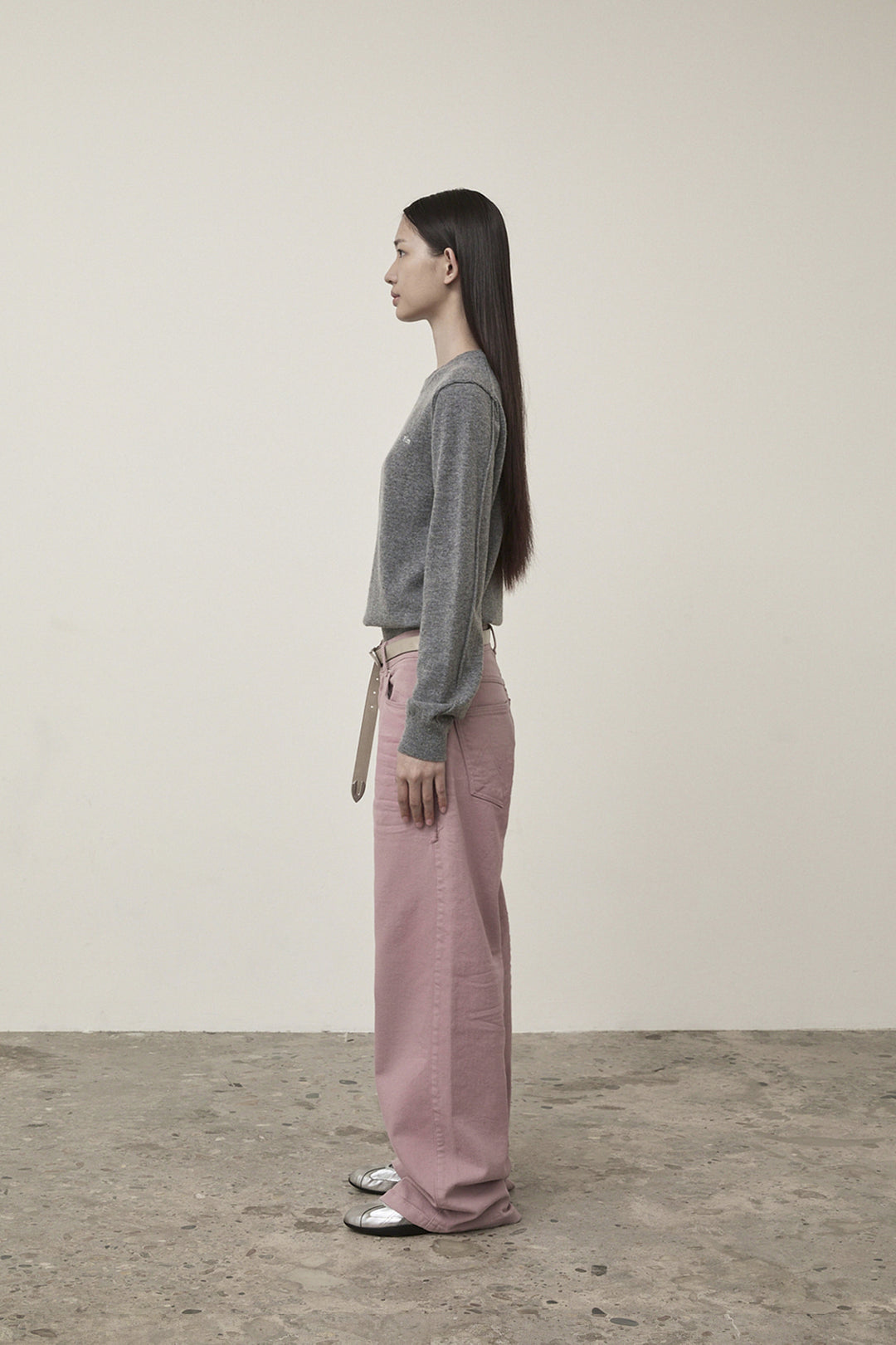 Matin Kim Cashmere Blended Round Knit — Gray