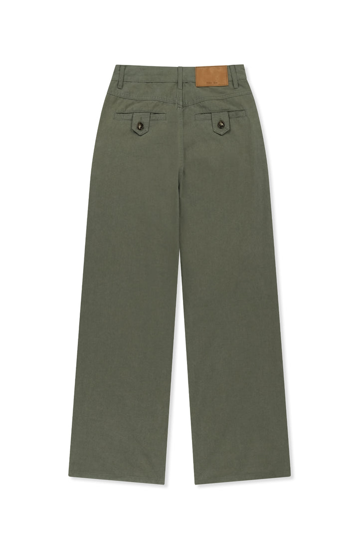 Matin Kim Stud Point Color Denim Pants — Khaki