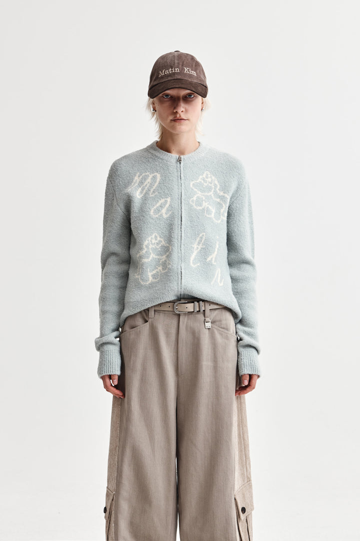 Matin Kim Poni Coni Knit Zip Up — Mint