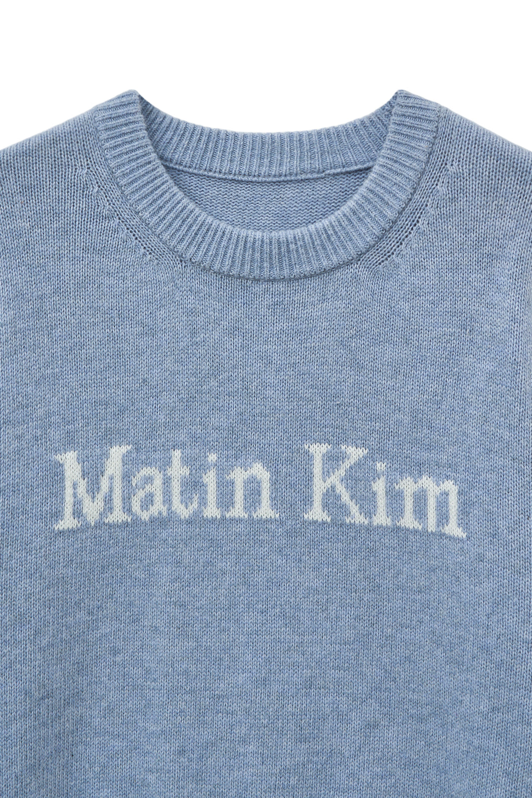 Matin Kim Color Trim Line Logo Pullover — Light Blue