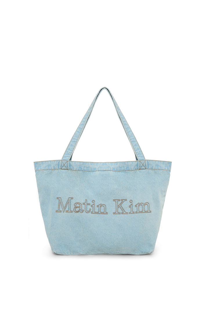 Matin Kim Stitch Denim Shoulder Bag Sky