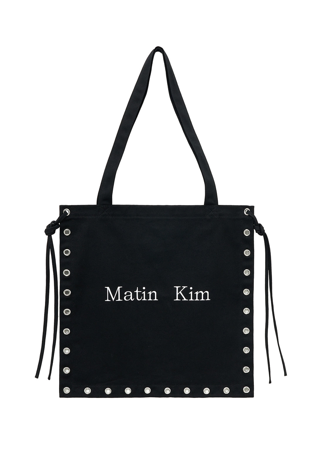 Matin Kim Eyelet Logo Canvas Ecobag — Black
