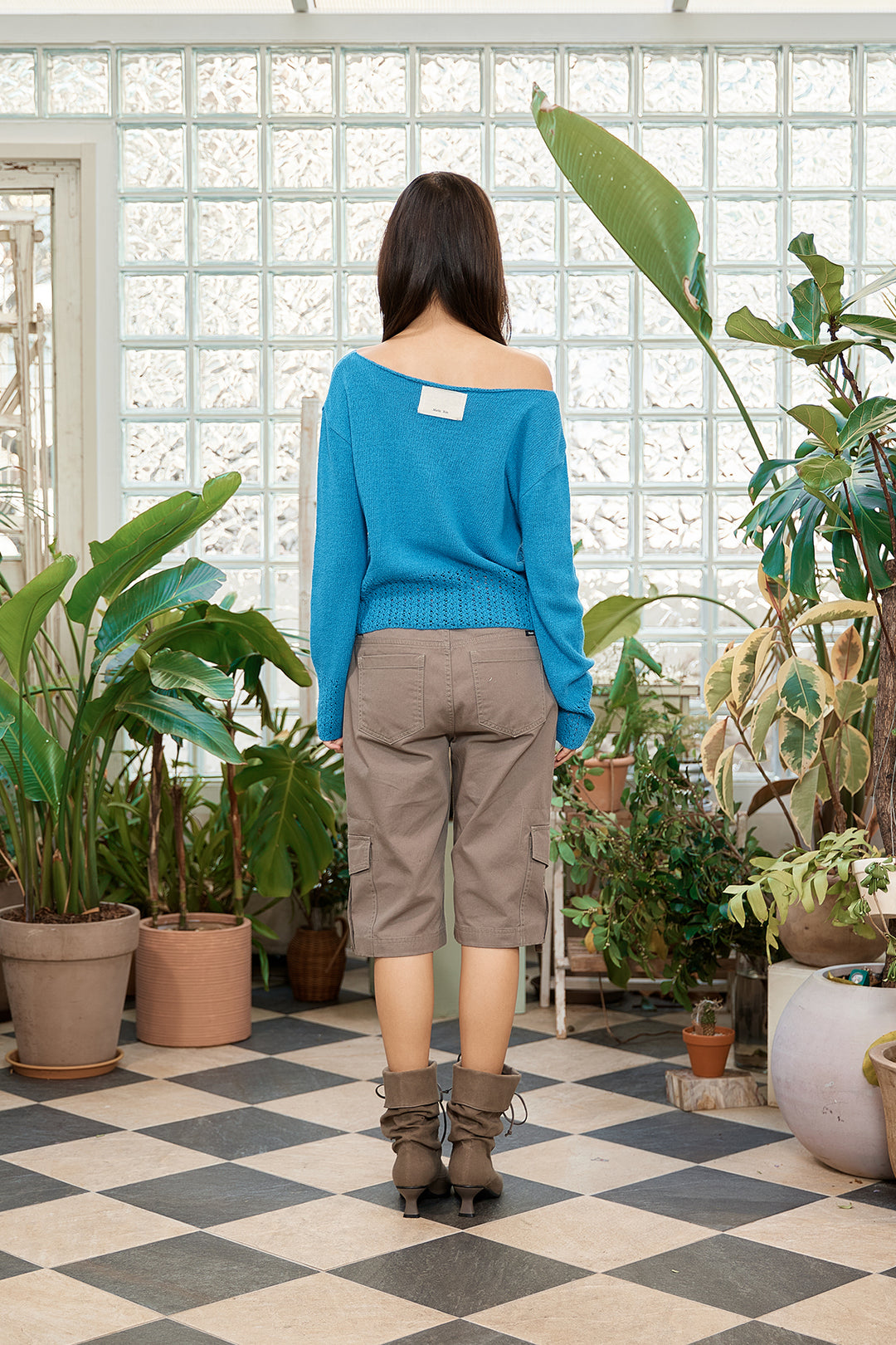 Matin Kim Punching Point Pullover — Light Blue