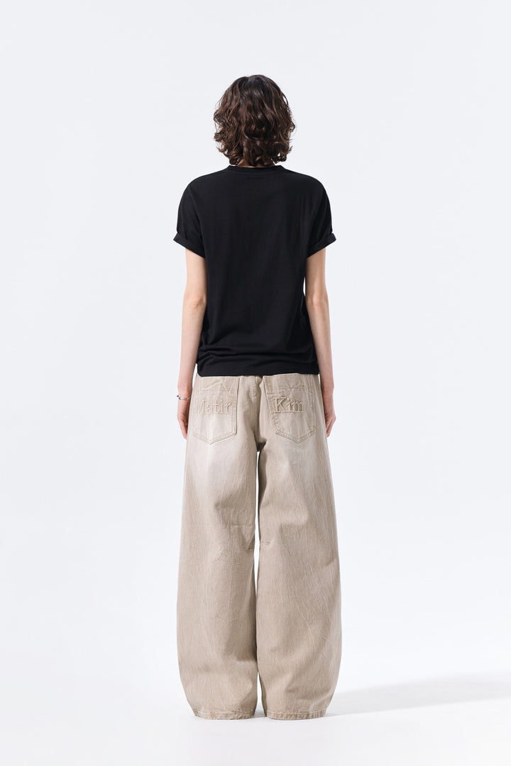 Matin Kim Applique Felt Logo Top — Black