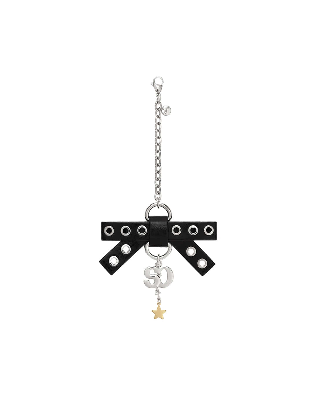 Stand Oil Bow Charm Keyring — Black
