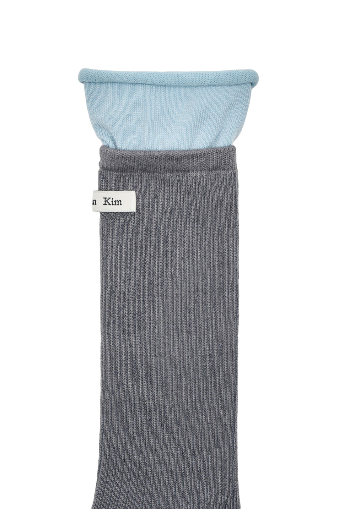 Matin Kim Two Tone Layered Socks — Charcoal