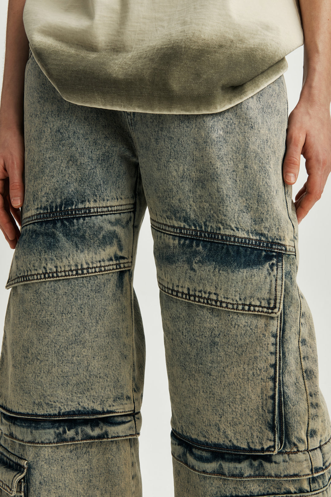 KIMMATIN Detachable Cargo Denim — Blue
