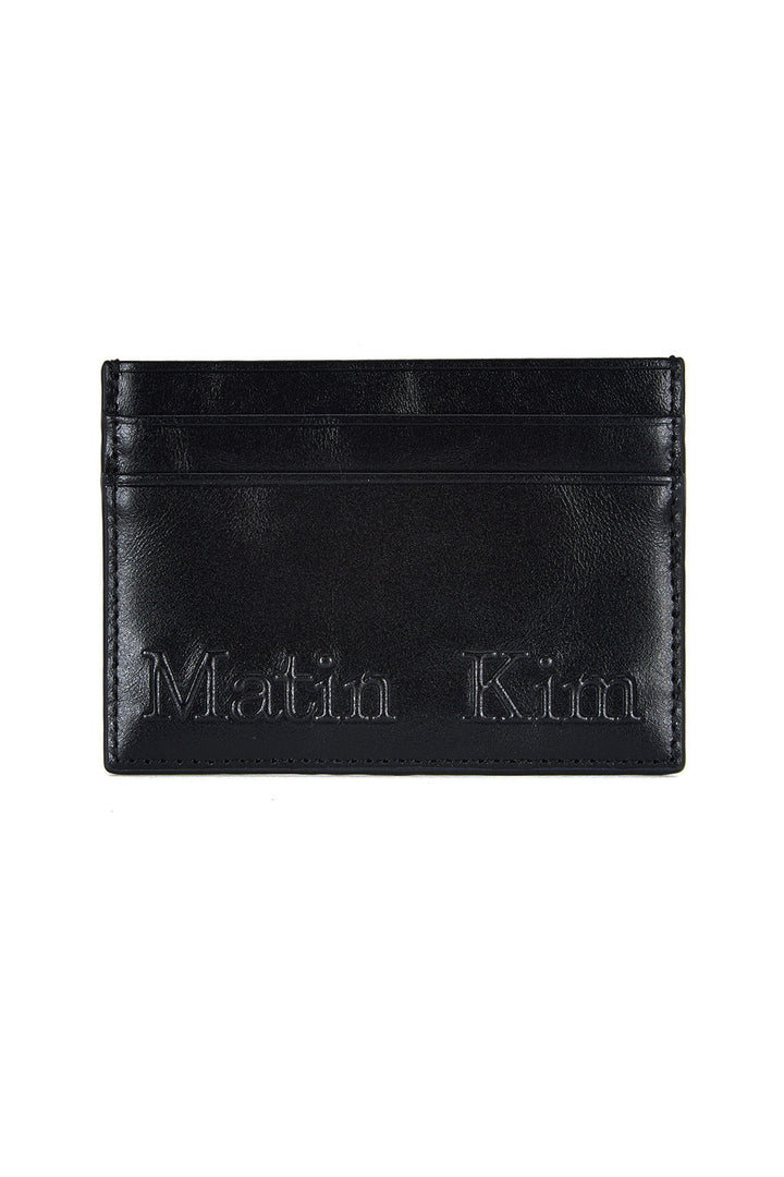 Matin Kim Embossed Logo Card Wallet — Black