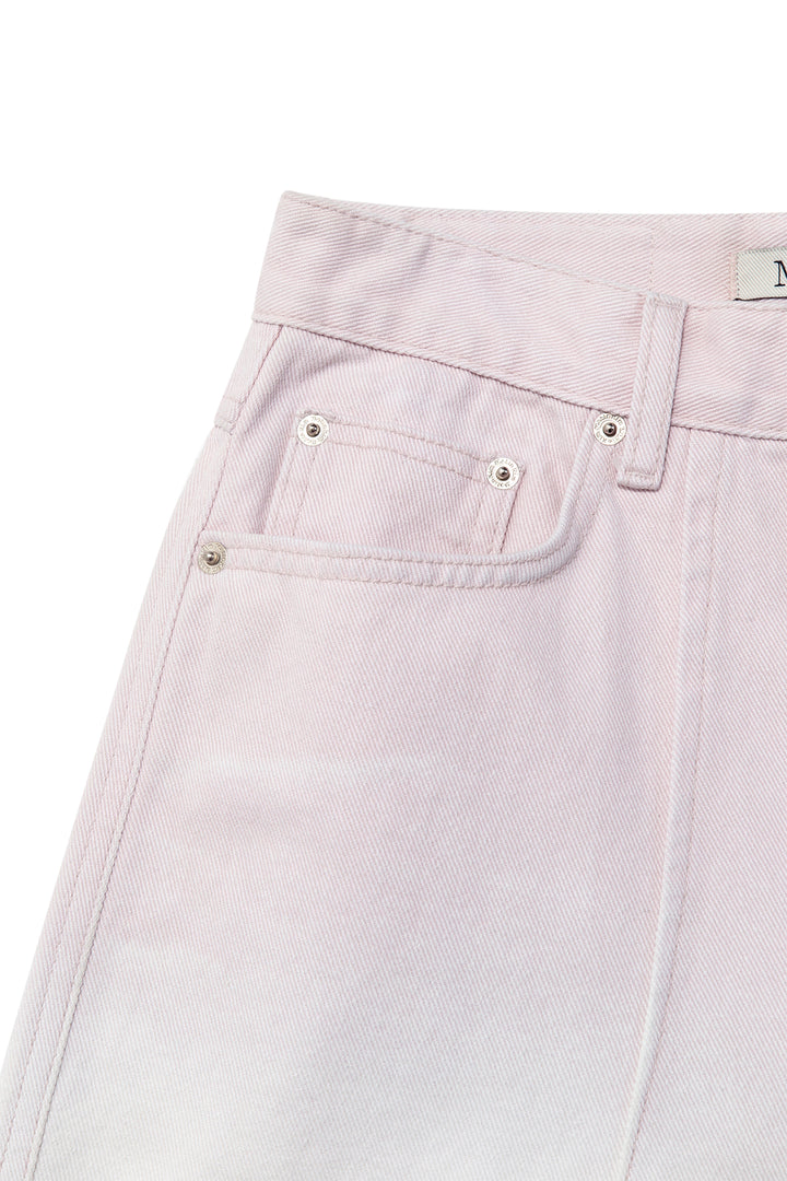 Matin Kim Color Brush Bermuda Denim Cargo — Pink