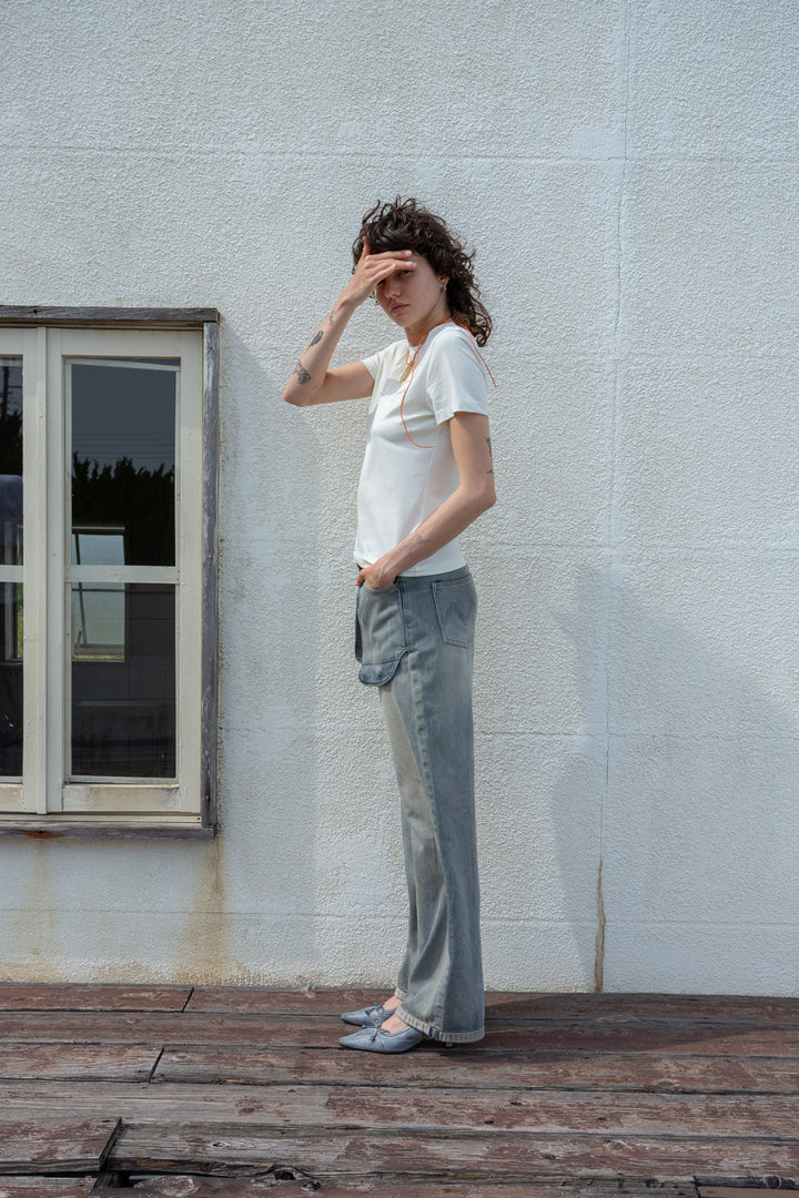 Matin Kim Applique Logo Patch Top — Cream