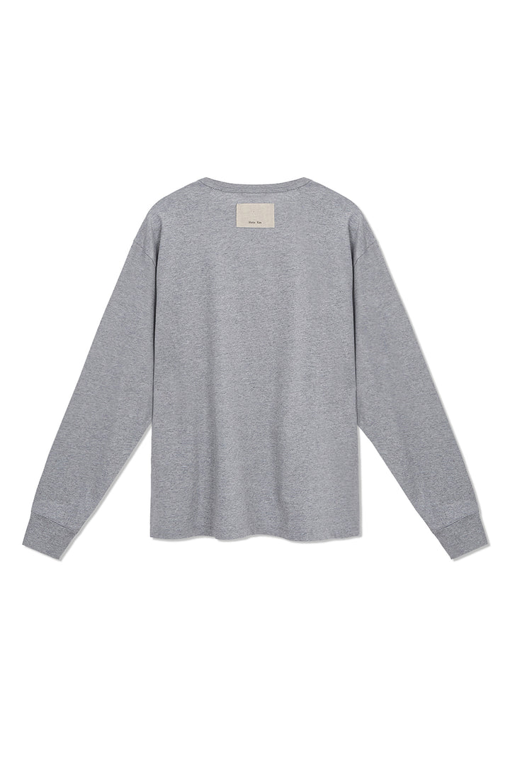Matin Kim Patch Graphic Long Sleeve Top — Gray