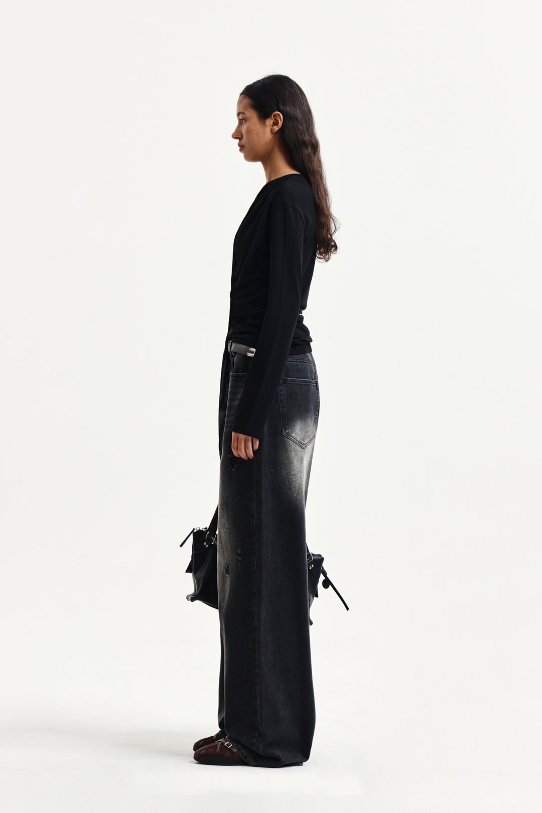 Matin Kim Tied Drapery Top — Black