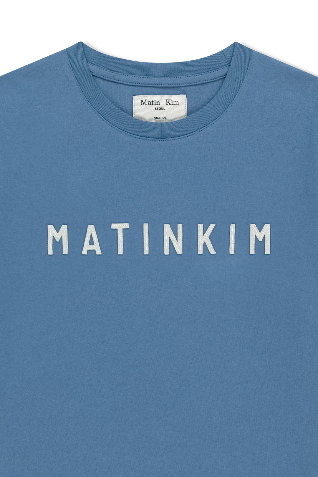 Matin Kim Applique Felt Logo Top — Blue