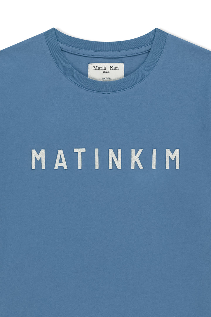 Matin Kim Applique Felt Logo Top — Blue