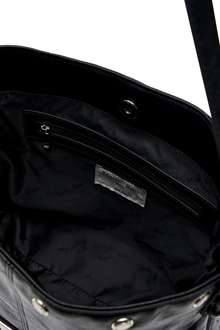 Matin Kim Stud Point Small Shoulder Bag — Black