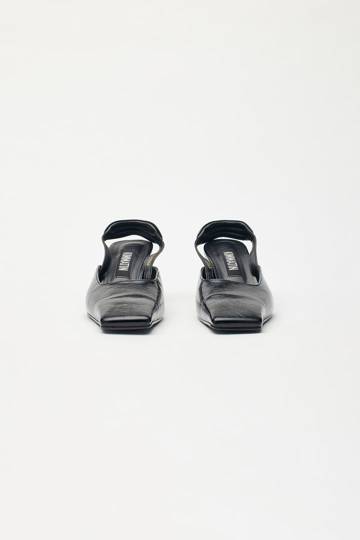 KIMMATIN Square Toe Sling Back Heel — Black