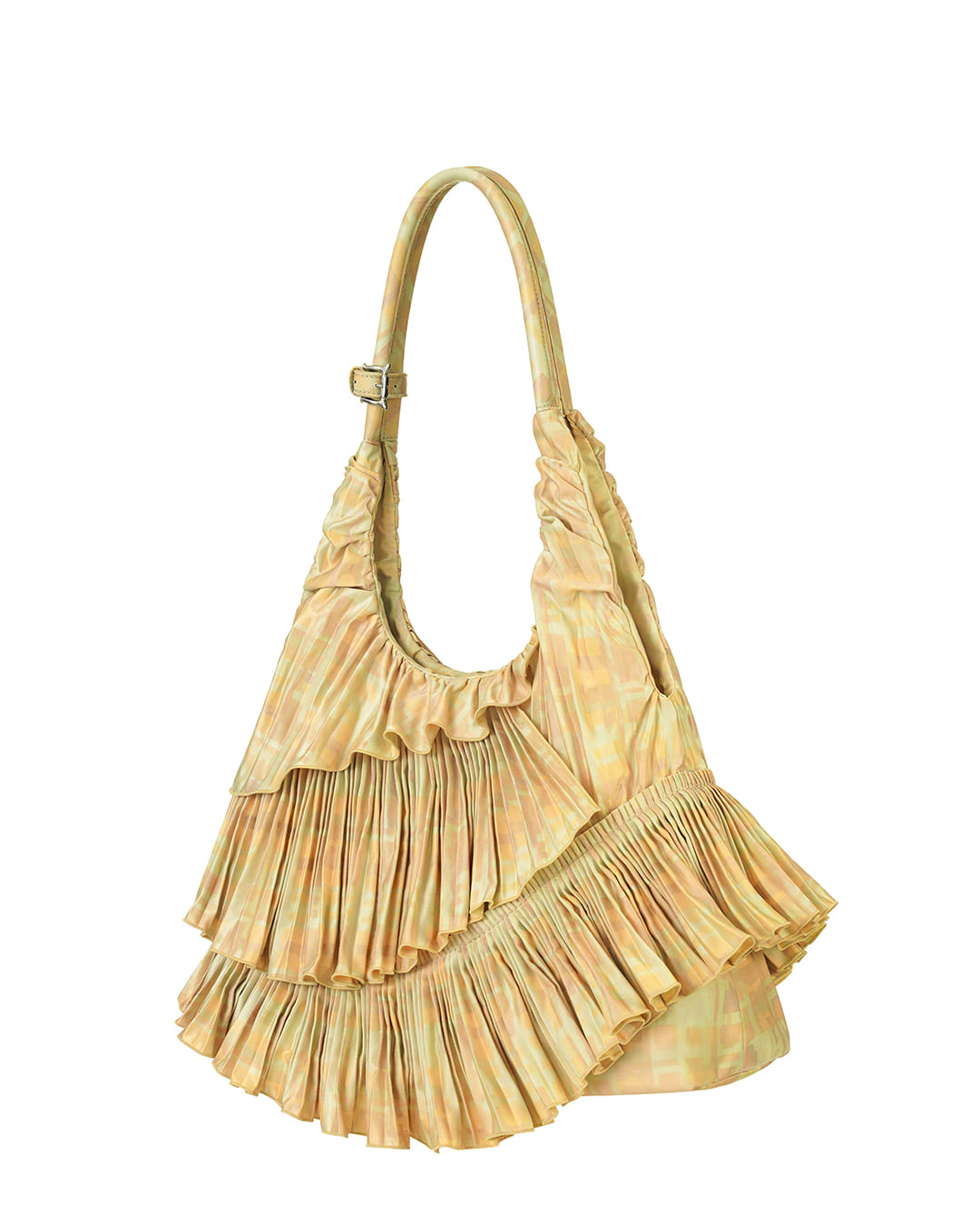Stand Oil Cloud Ringo Bag — Pleated Shoulder — Butter Plaid