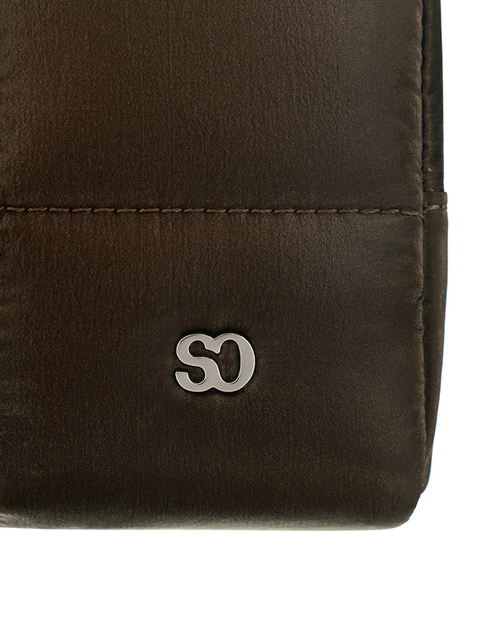 Stand Oil Bubble Pouch — Quilted Nylon Mini — Maroon
