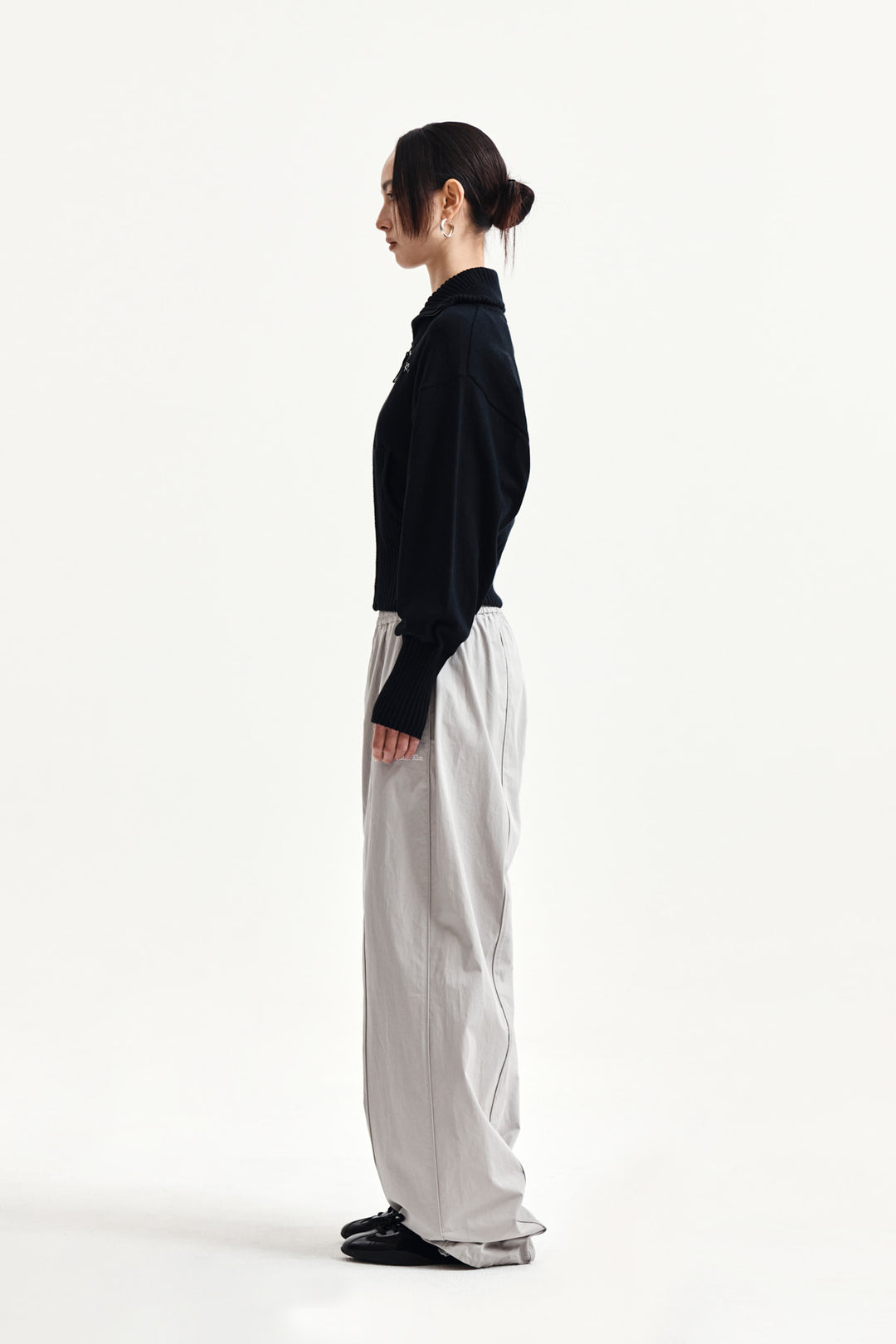 Matin Kim Multi Panel Wide Pants — Light Grey