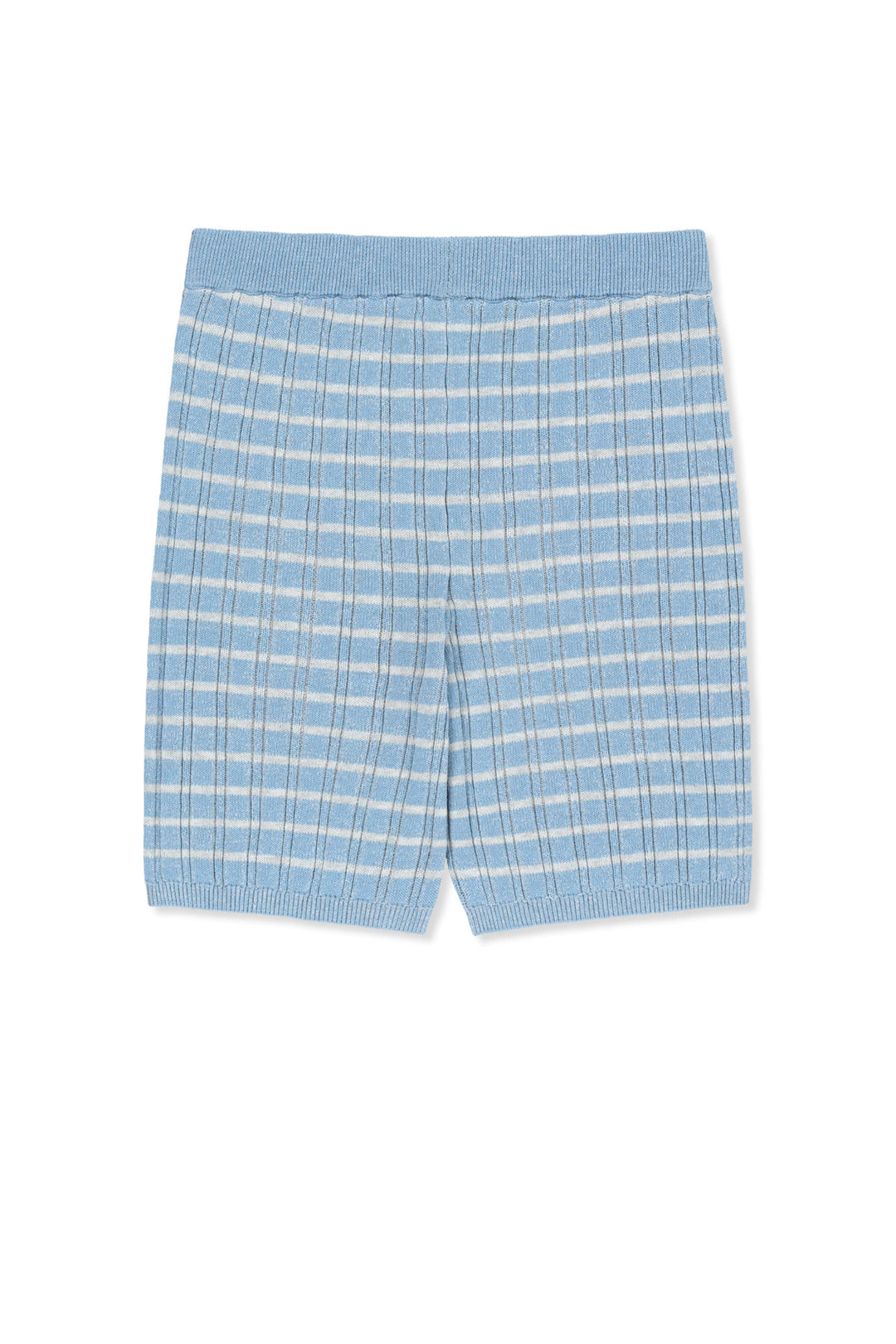 Matin Kim Stripe Knit Shorts — Light Blue