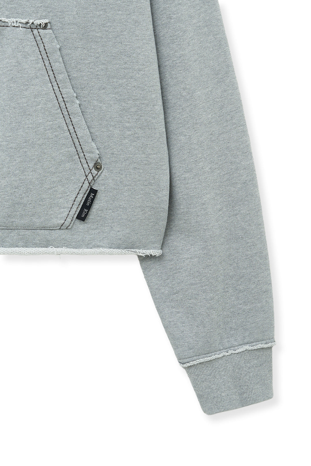 Matin Kim Raw Cut Applique Sweatshirt — Gray