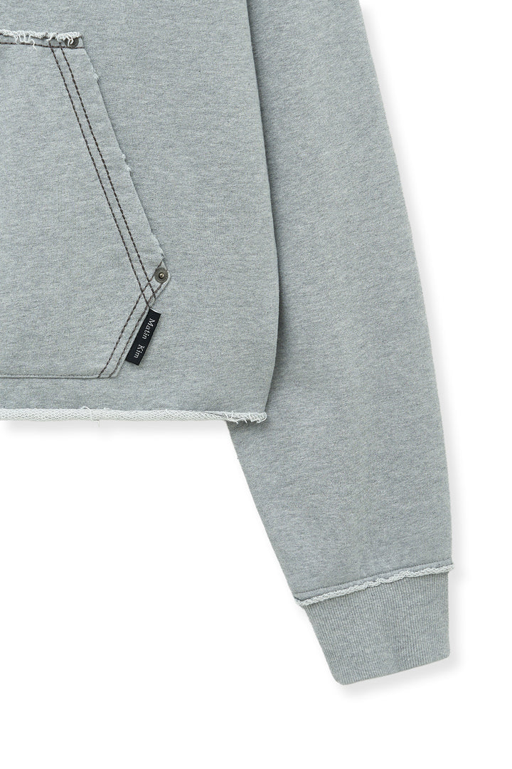 Matin Kim Raw Cut Applique Sweatshirt — Gray