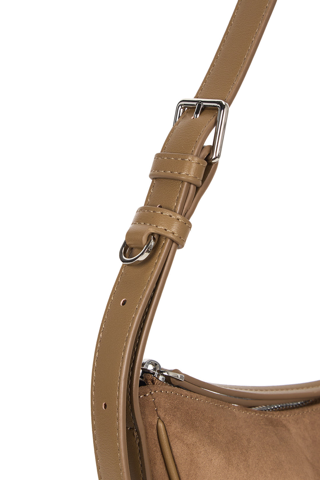 Matin Kim Suede Mini Arc Hobo Bag — Beige