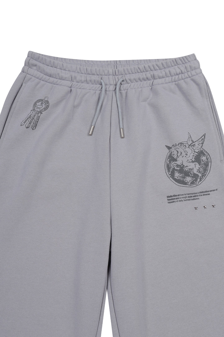 Matin Kim Graffiti Artwork Sweatpants Smoke — Blue