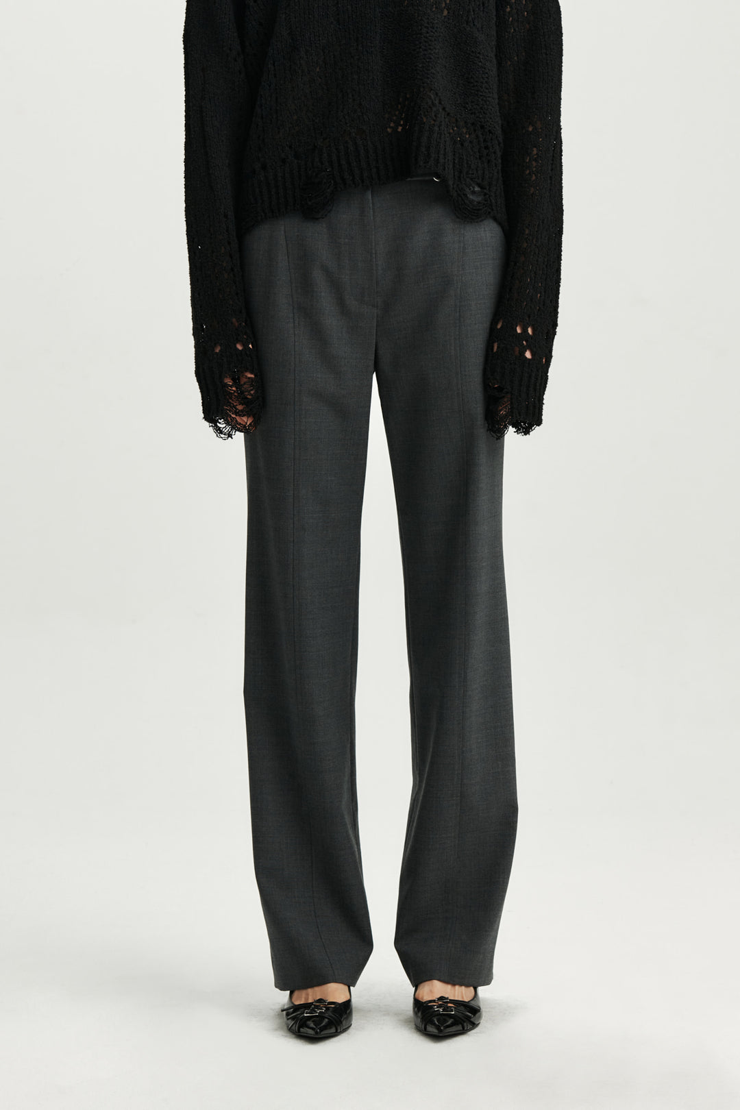 KIMMATIN Zipper Point Trouser — Gray