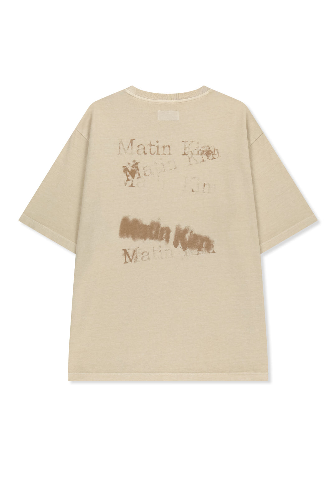 Matin Kim Pigment Graffiti Logo Tee — Beige