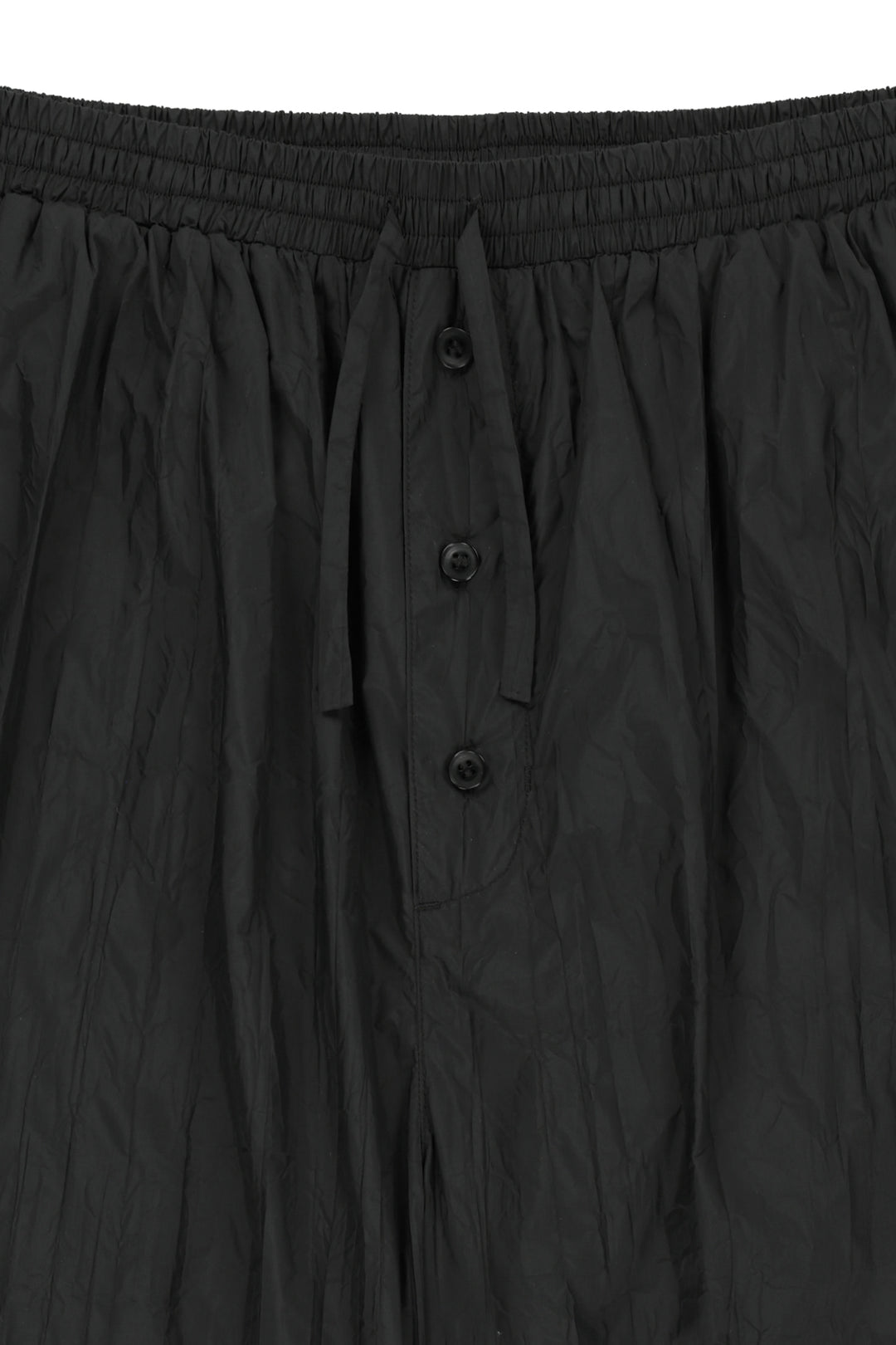 Matin Kim Nylon Crinkle Wide Pants — Black