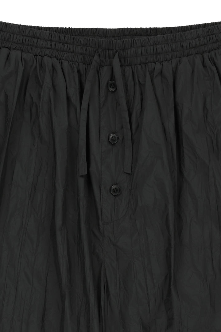 Matin Kim Nylon Crinkle Wide Pants — Black