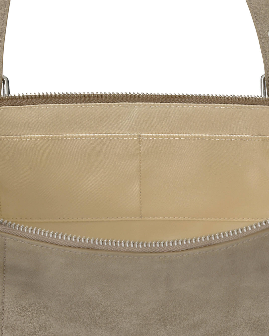 Stand Oil Boat Bag — Glossy Shoulder Crossbody — Taupe