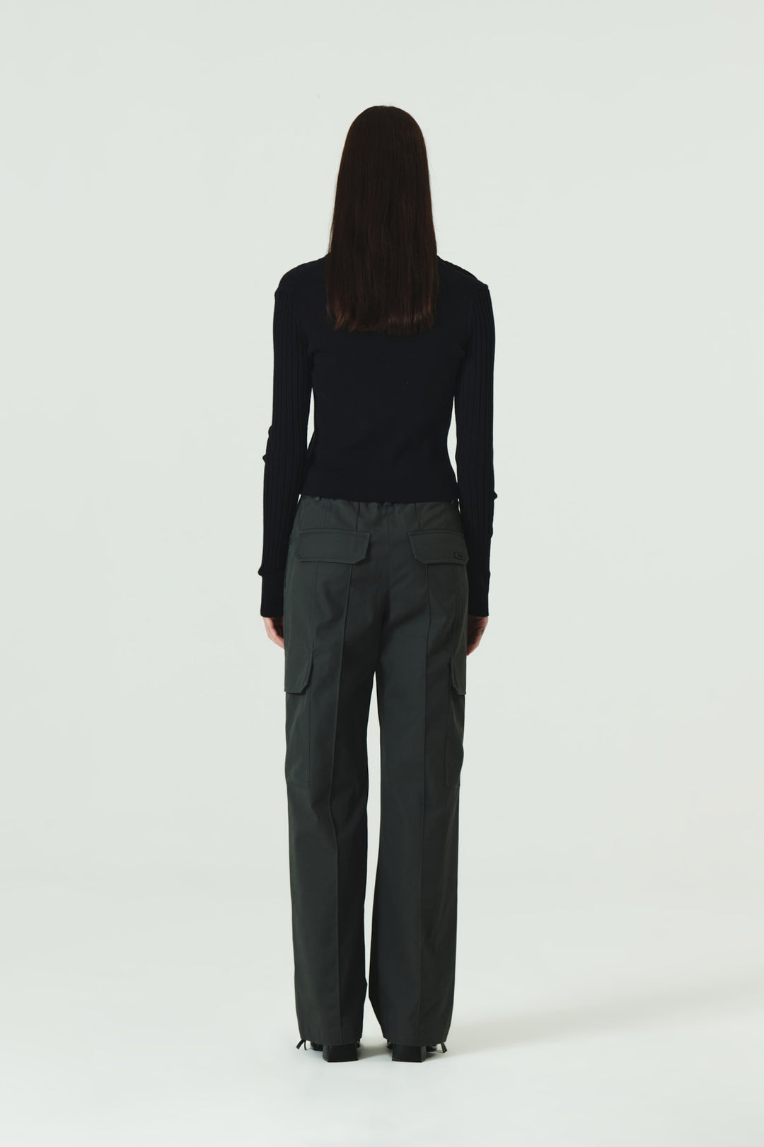 KIMMATIN Banding Straight Cargo Pants — Gray