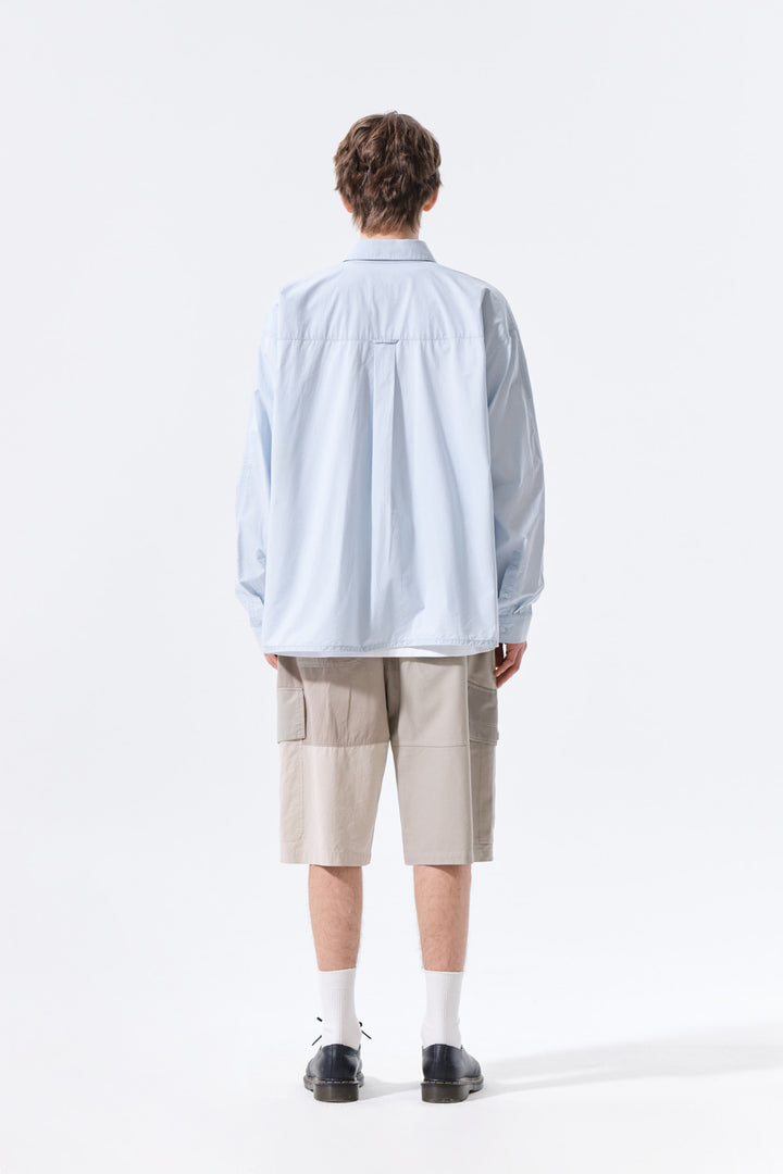 Matin Kim Washed Cotton Drawstring Shirt Sky