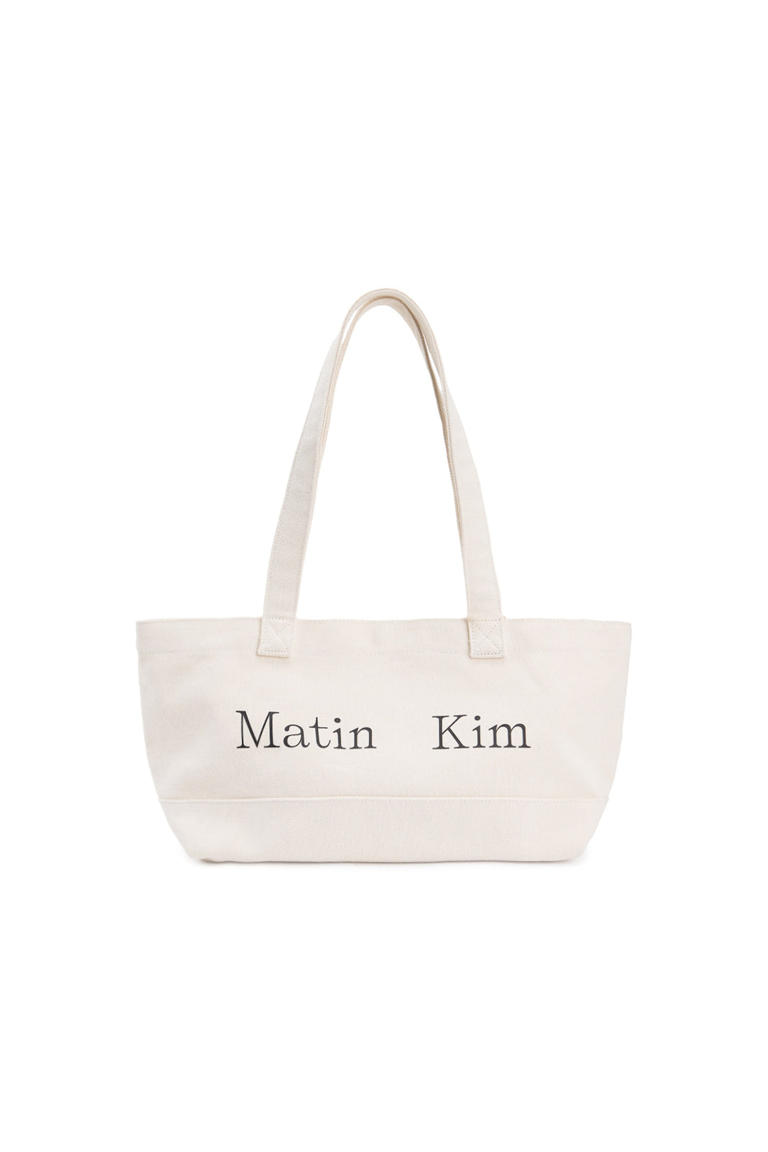Matin Kim Logo Canvas Wide Shoulder Bag — Ivory