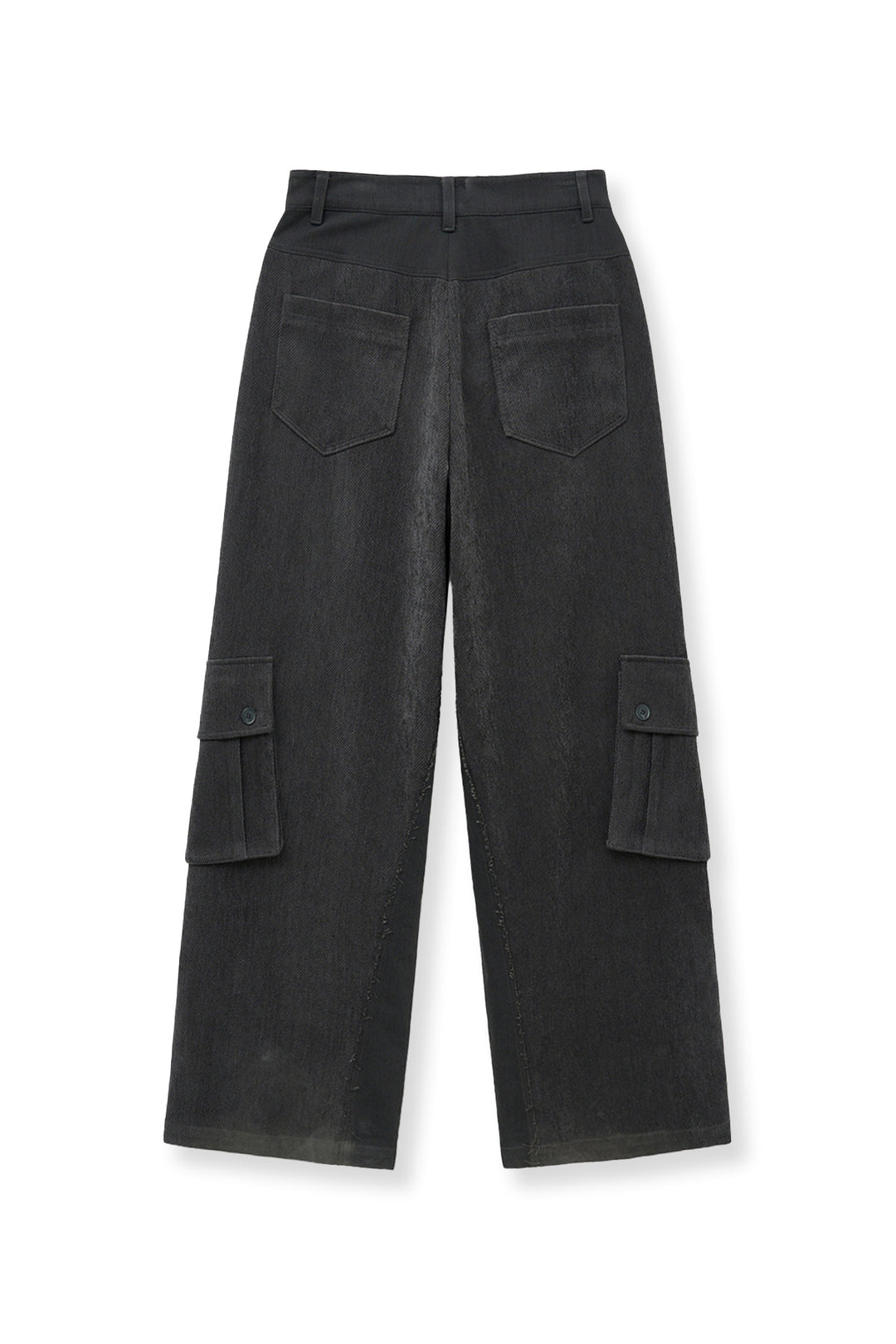Matin Kim Big Pocket Two-Tone Wide Pants — Charcoal