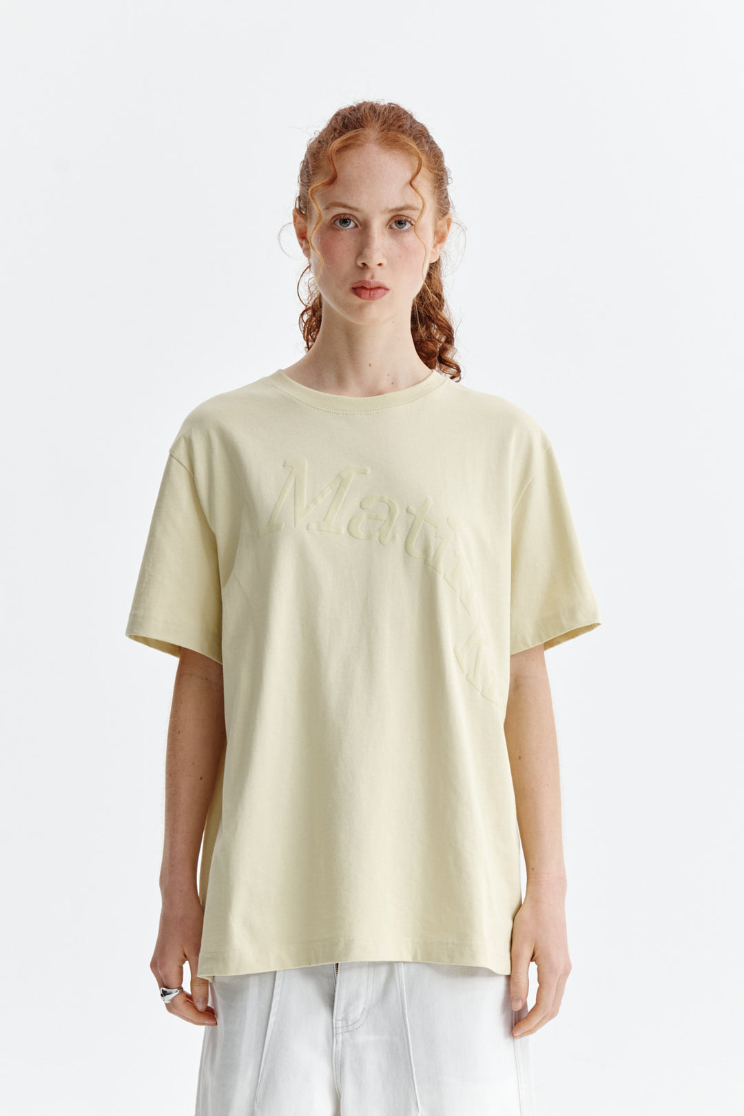 Matin Kim Wave Printing Logo Top — Yellow
