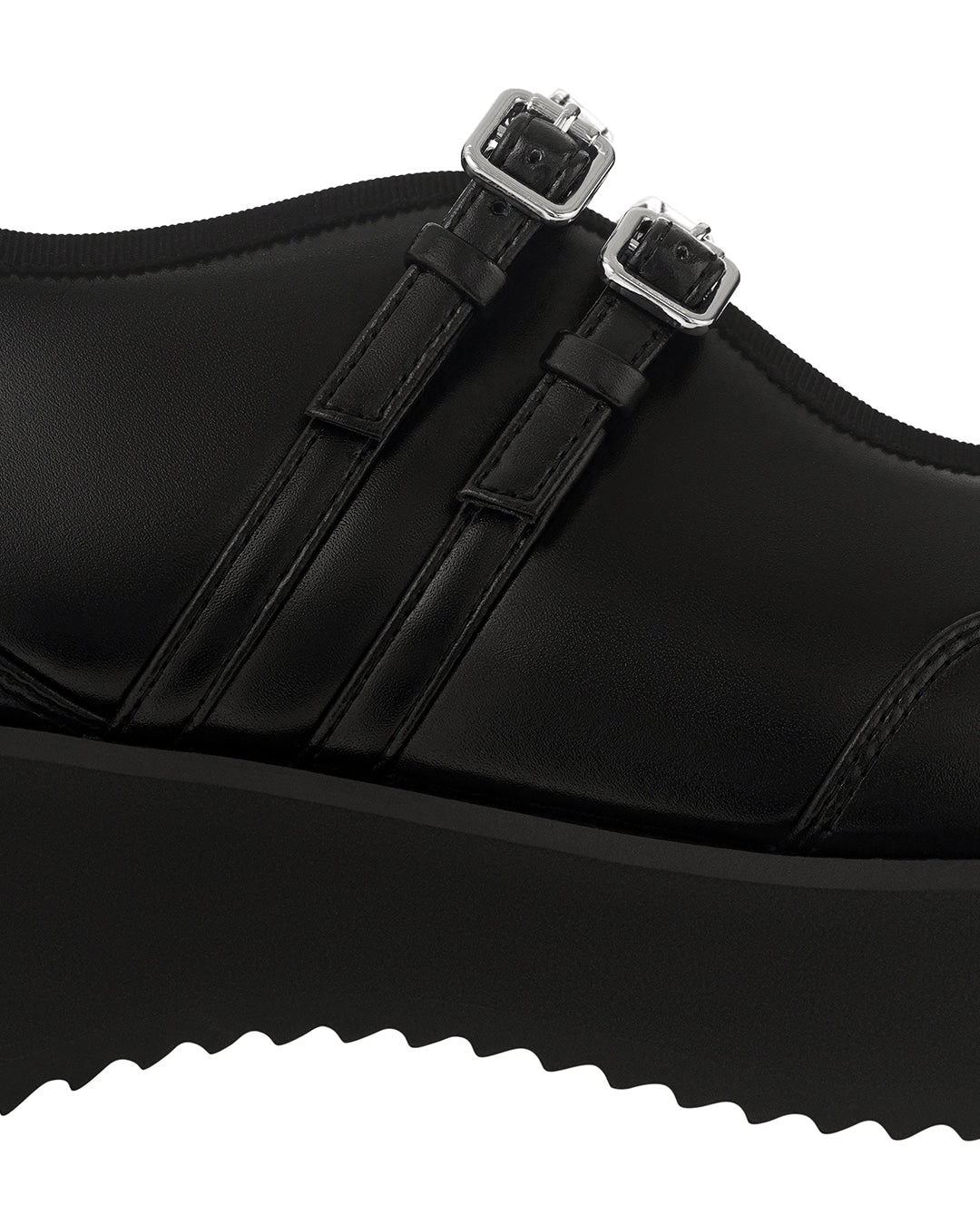 Stand Oil Hatched Platform Mary Jane — Black