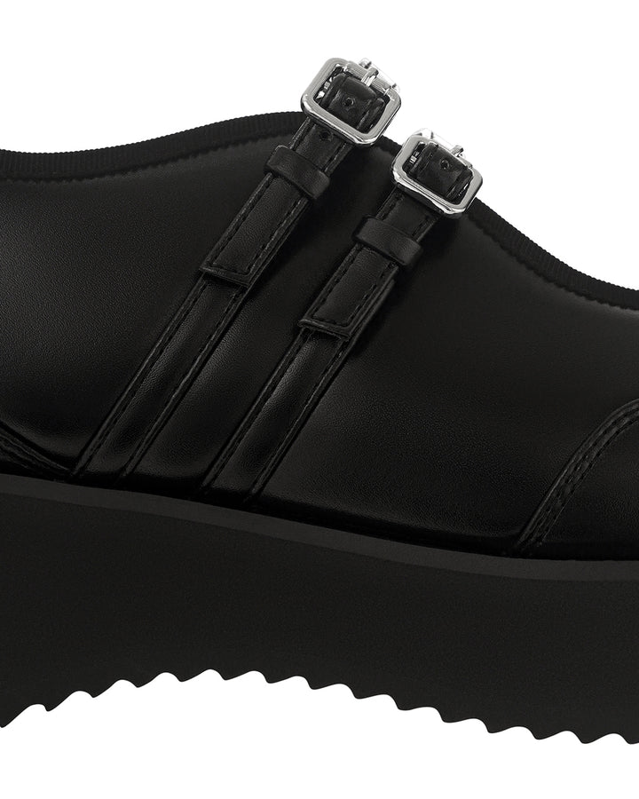 Stand Oil Hatched Platform Mary Jane — Black