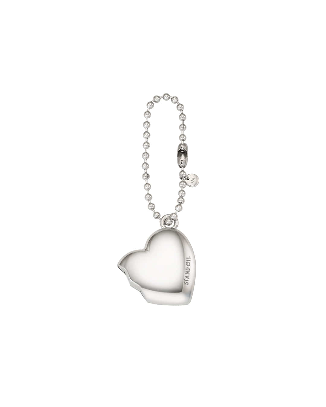 Stand Oil Bestie Keyring — Magnetic Heart Charm — Silver